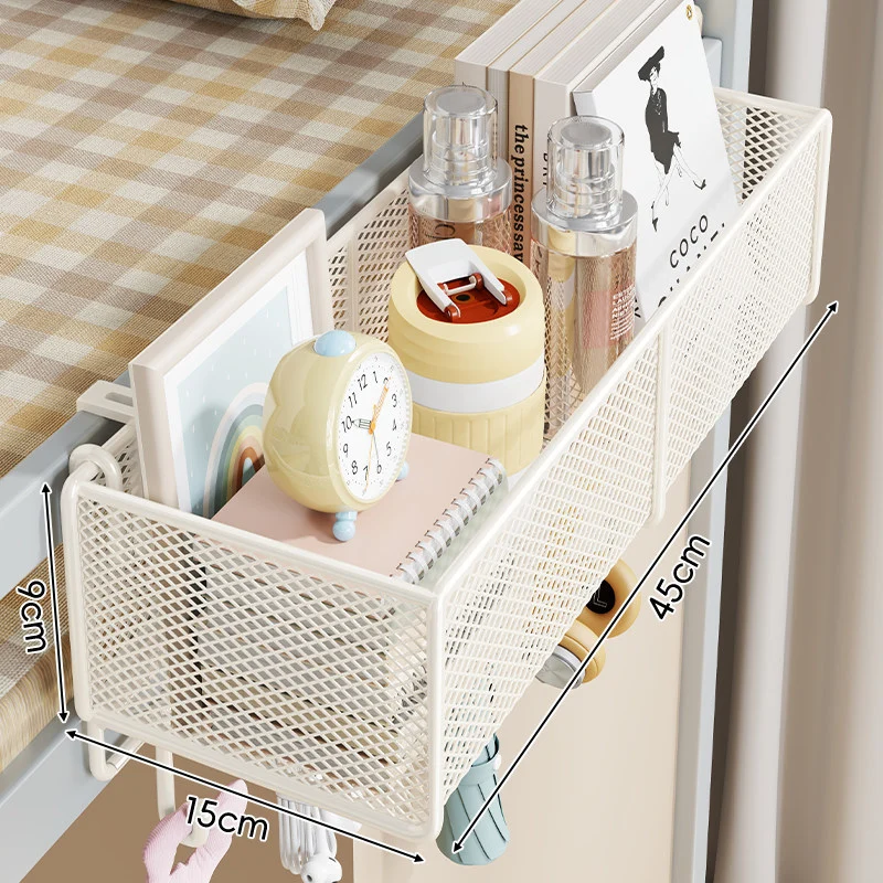Clamp-On Bettgestell Hängende Netz-Organizer-Basket mit Schienenmontage und vielseitiger Aufbewahrung