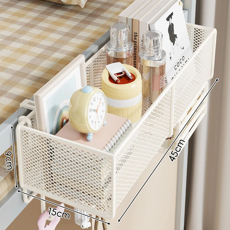 Clamp-On Bettgestell Hängende Netz-Organizer-Basket mit Schienenmontage und vielseitiger Aufbewahrung