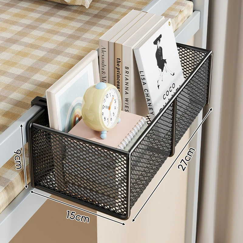 Clamp-On Bettgestell Hängende Netz-Organizer-Basket mit Schienenmontage und vielseitiger Aufbewahrung