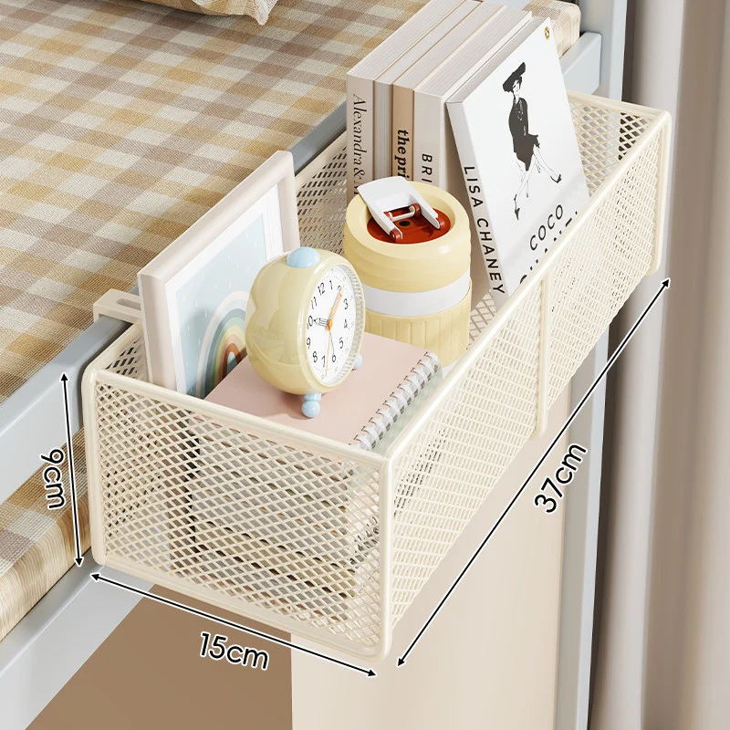 Clamp-On Bettgestell Hängende Netz-Organizer-Basket mit Schienenmontage und vielseitiger Aufbewahrung
