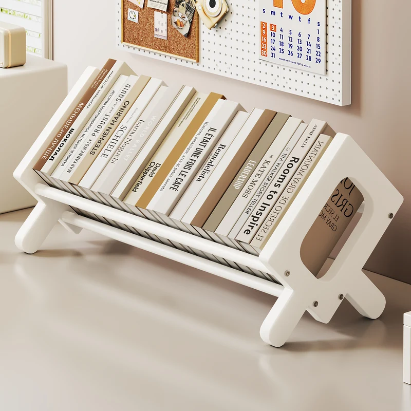 Abgewinkelter Bambus-Desktop-Buch- und Zeitschriftenständer mit rutschfesten Stäben