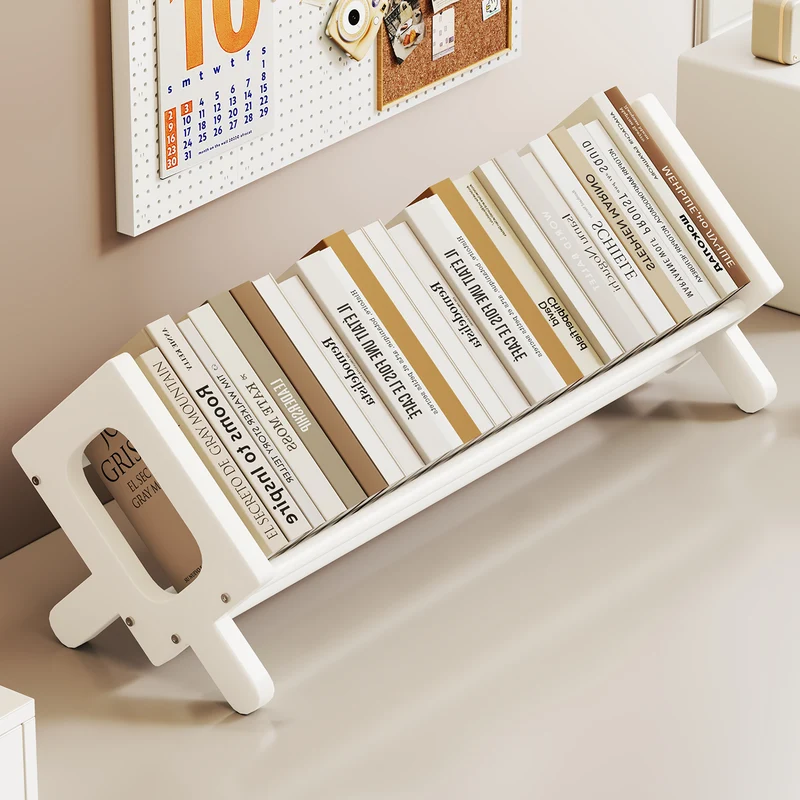 Abgewinkelter Bambus-Desktop-Buch- und Zeitschriftenständer mit rutschfesten Stäben
