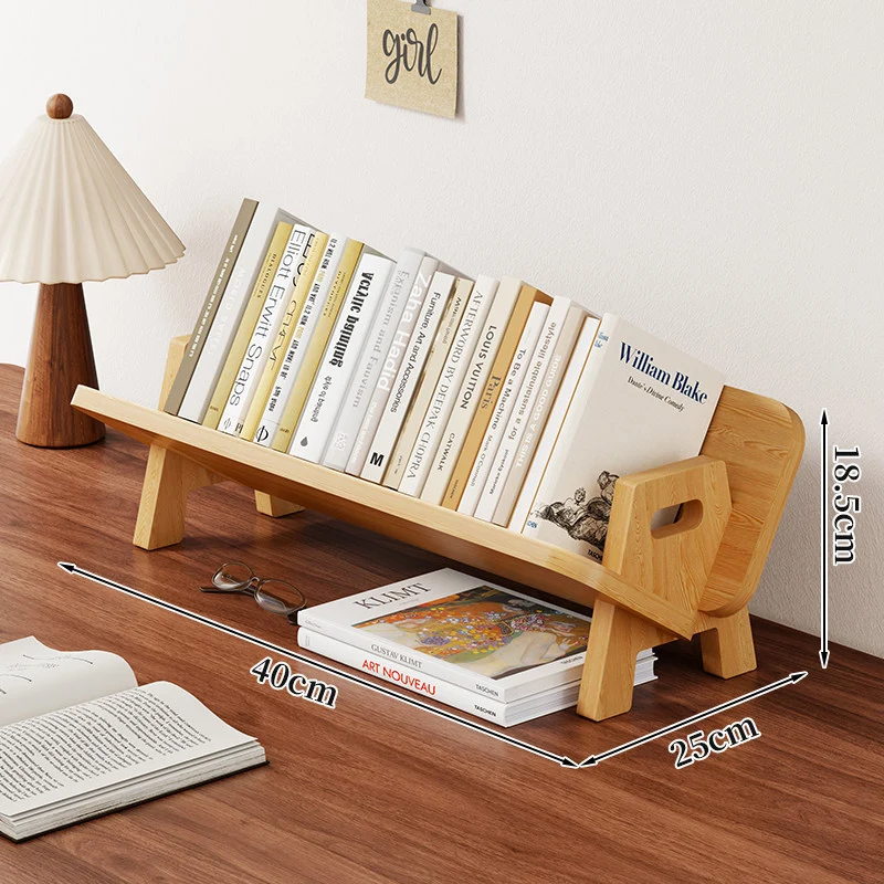 Abgewinkelter Bambus-Desktop-Buch- und Zeitschriftenständer mit rutschfesten Stäben