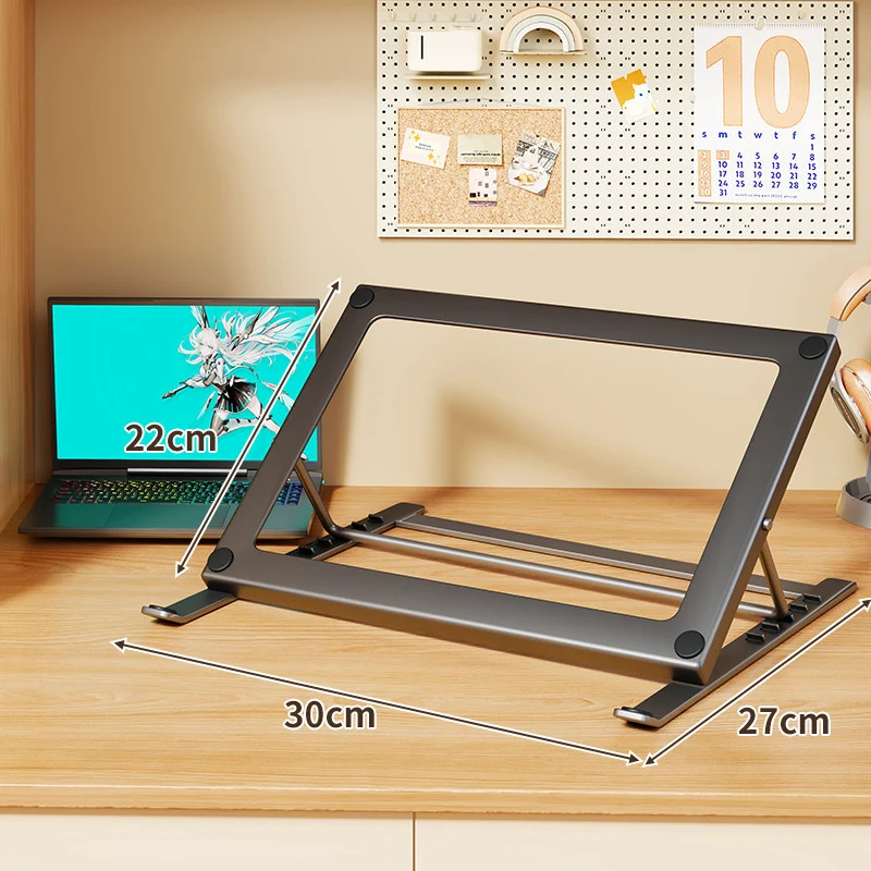 Verstellbarer Klapp-Laptop- und Tablet-Ständer mit schrägem Metallrahmen