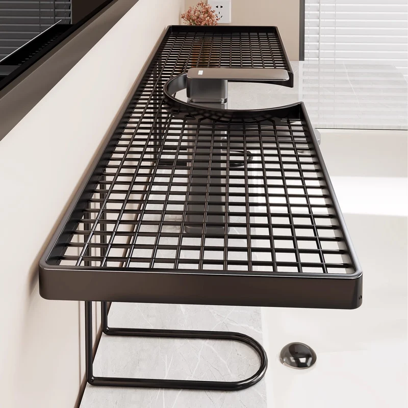 Über- Waschbecken- Arbeitsplatte Vanity Regal Organisator mit Gitter-Tabletts und U-Rahmen Unterstützung