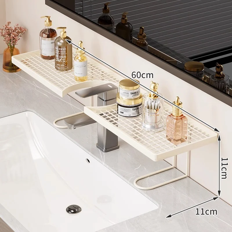 Über- Waschbecken- Arbeitsplatte Vanity Regal Organisator mit Gitter-Tabletts und U-Rahmen Unterstützung