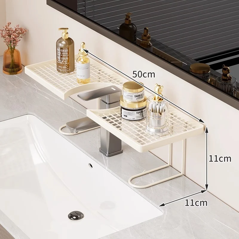Über- Waschbecken- Arbeitsplatte Vanity Regal Organisator mit Gitter-Tabletts und U-Rahmen Unterstützung