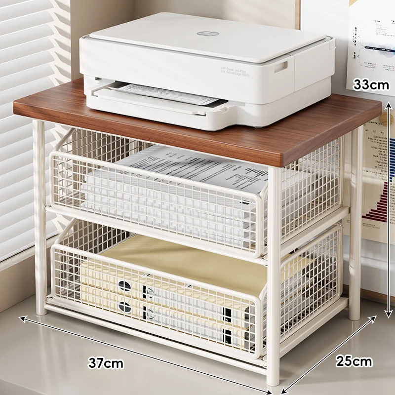 Desktop-Drucker- und Büromöbel-Riser mit Holzoberfläche und schiebbarer Netzschublade