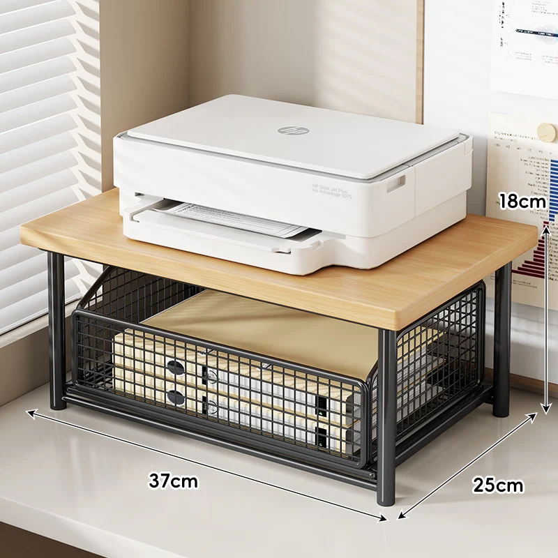 Desktop-Drucker- und Büromöbel-Riser mit Holzoberfläche und schiebbarer Netzschublade