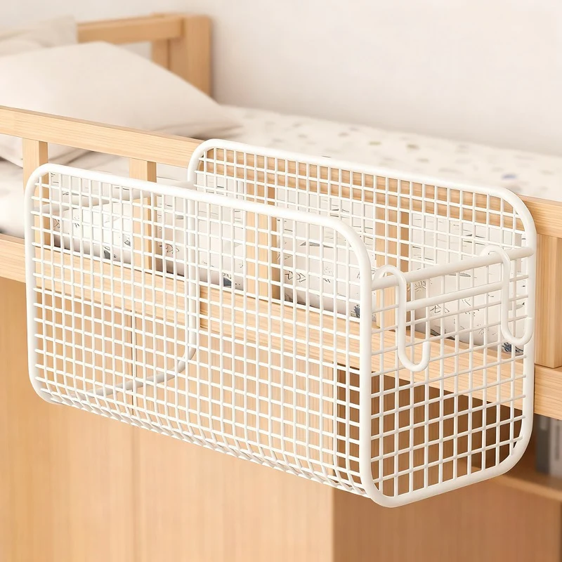 Über-Bett Drei-Compartment Metall-Mesh Hängende Nachttisch Organizer Caddy