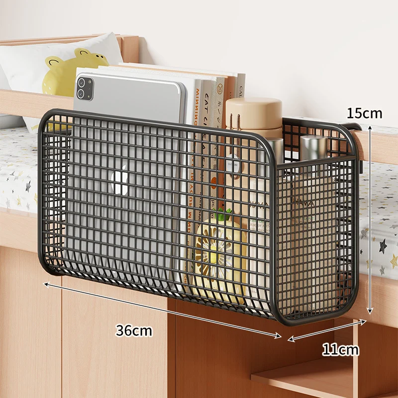 Über-Bett Drei-Compartment Metall-Mesh Hängende Nachttisch Organizer Caddy