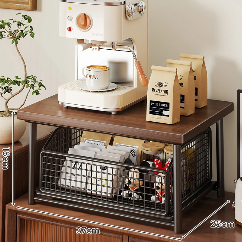 Küchenarbeitsplatte Espresso Maschine Stand mit herausziehbarem Drahtkorb Organizer