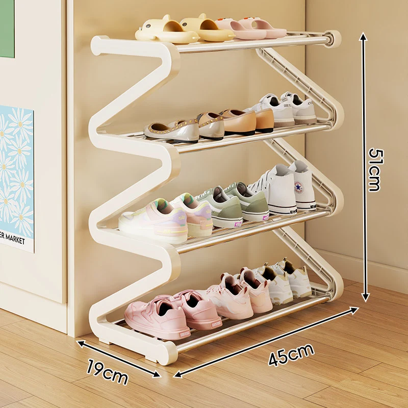 Kompakter Z-förmiger Multi-Tier platzsparender Schuhregalorganisator