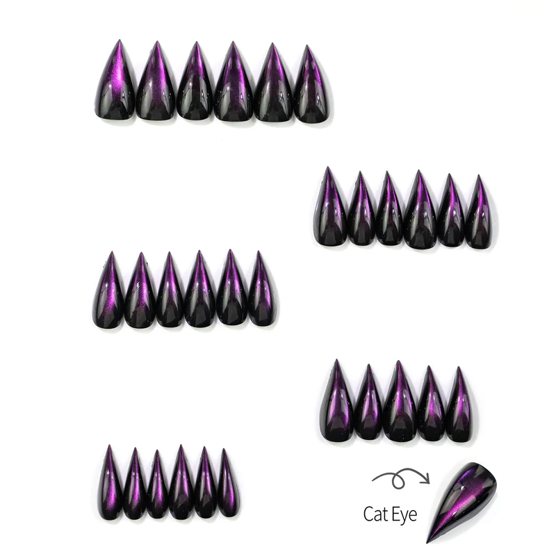 Premium Cat-Eye Press-On Nagelset