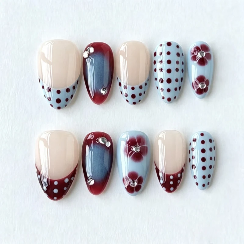 Blumenkarten-Händedruck-Nagelset