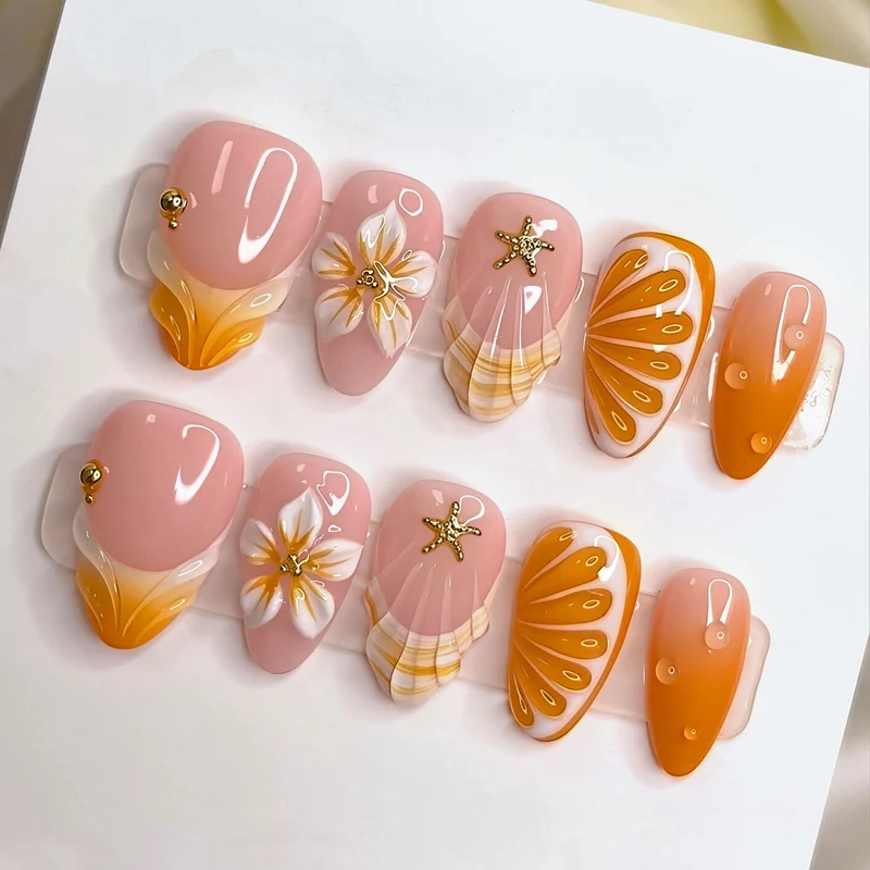 Tropisch Obst Inspiriertes Press-On Nagelset
