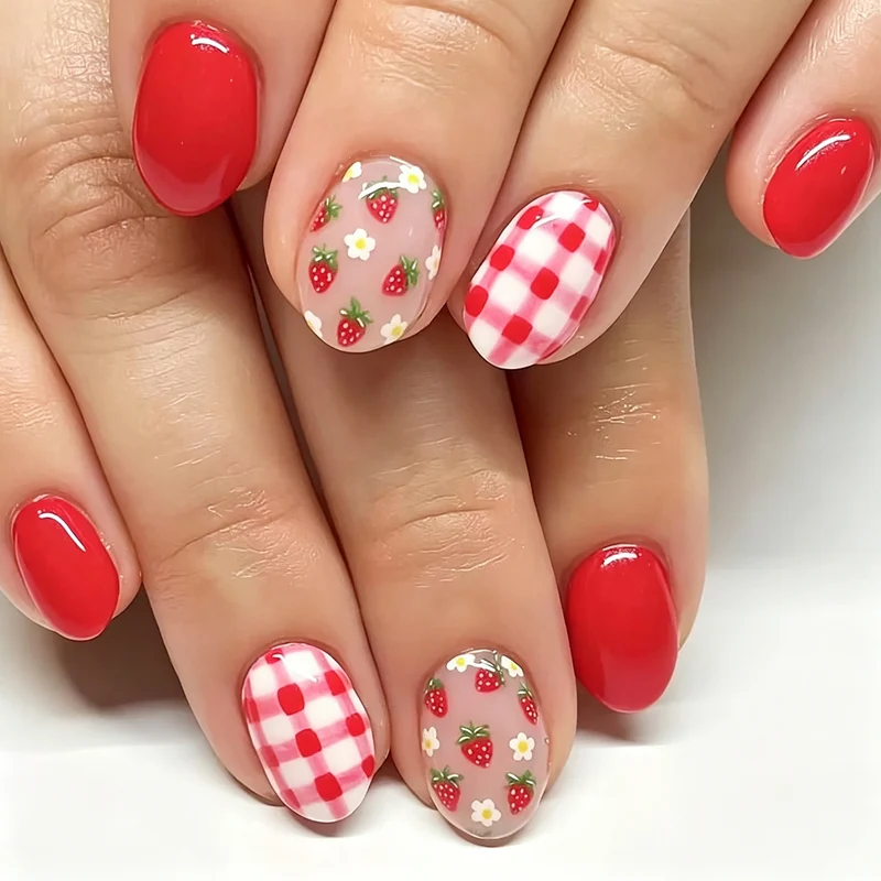 Themen Erdbeer Nail Art Set