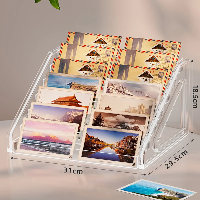 Klarer Acryl-Multi-Slot-Postkarten- und Foto-Thekendisplay-Organizer