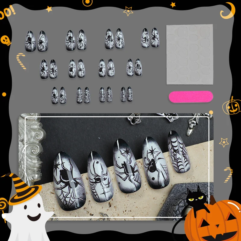 Halloween-Themen-Spinnen-Design Druck-Nägel