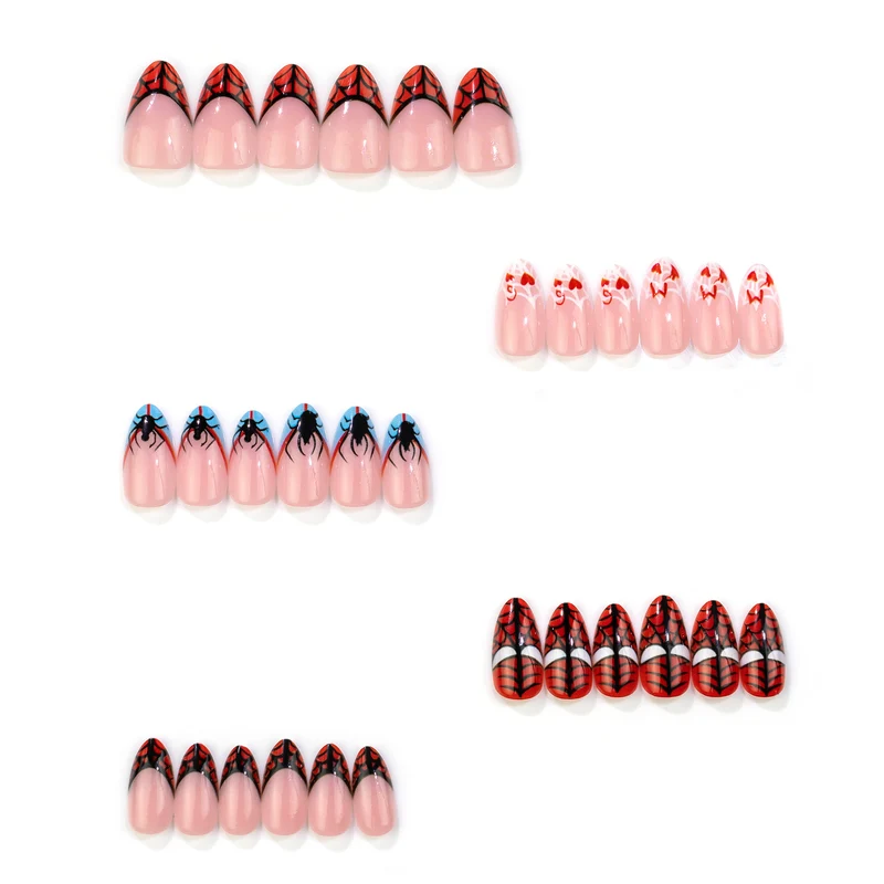 Halloween-Themen-Spinne und Netz Press-On Nagelset