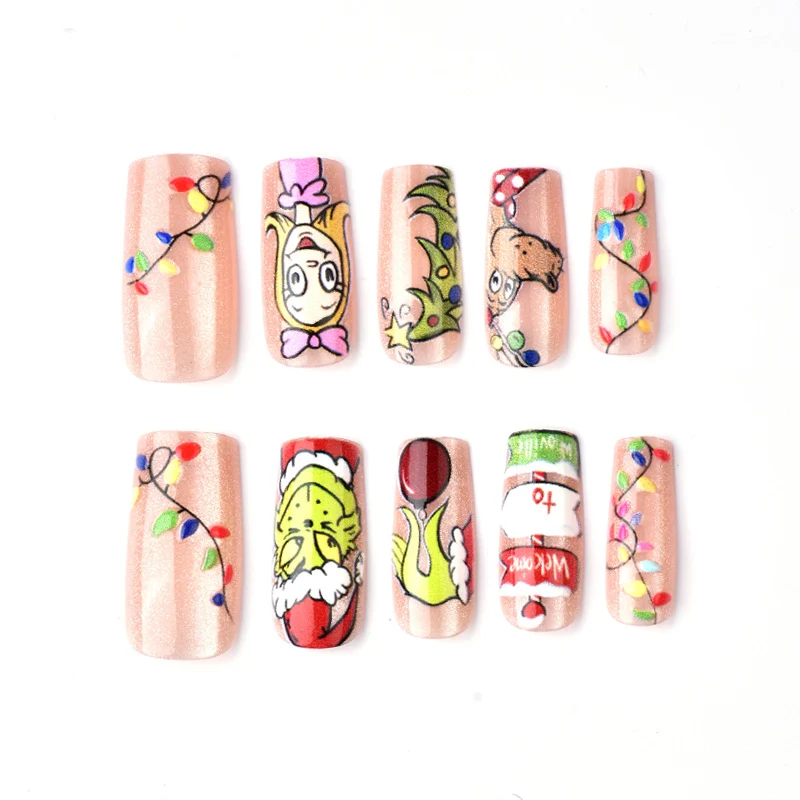Themenbezogenes Feiertags-Presse-On-Nagelkunst-Set
