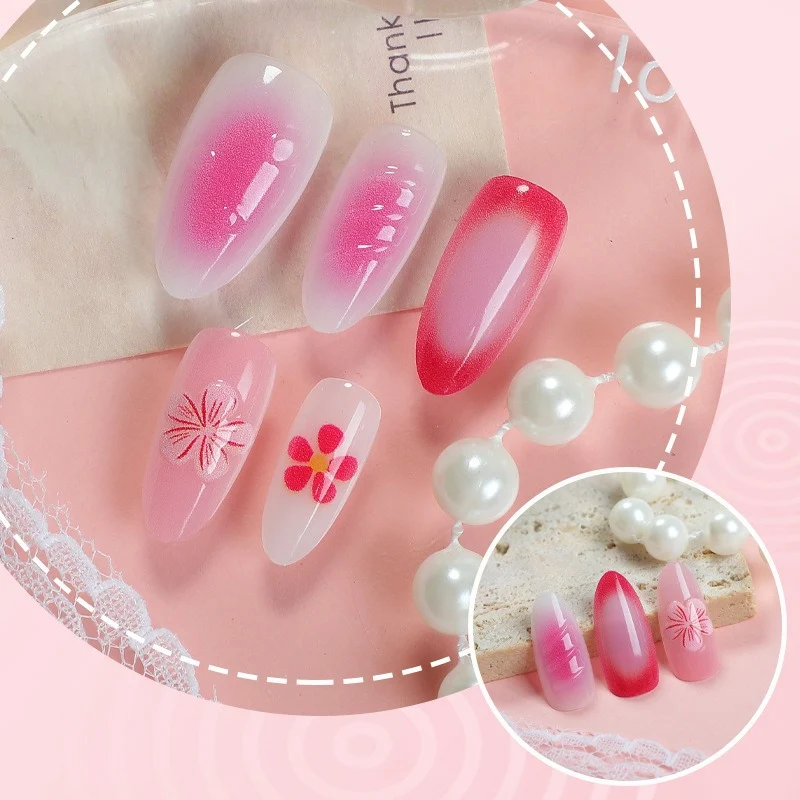 Blumenverzierte Press-On Nagelset