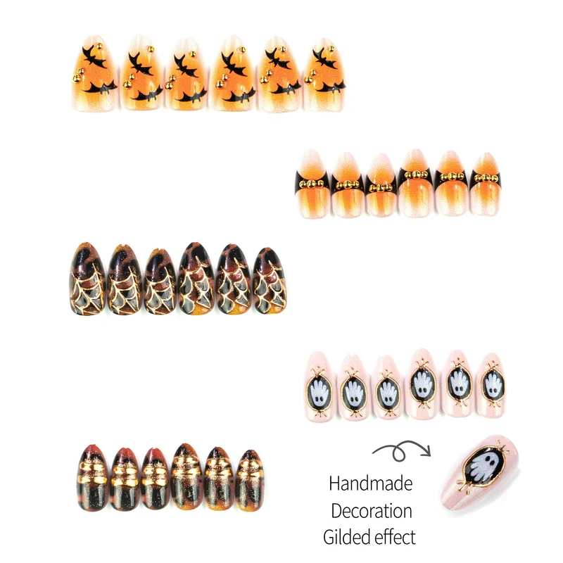 Halloween-Themen Press-On Nagelkunst Set 1790738812