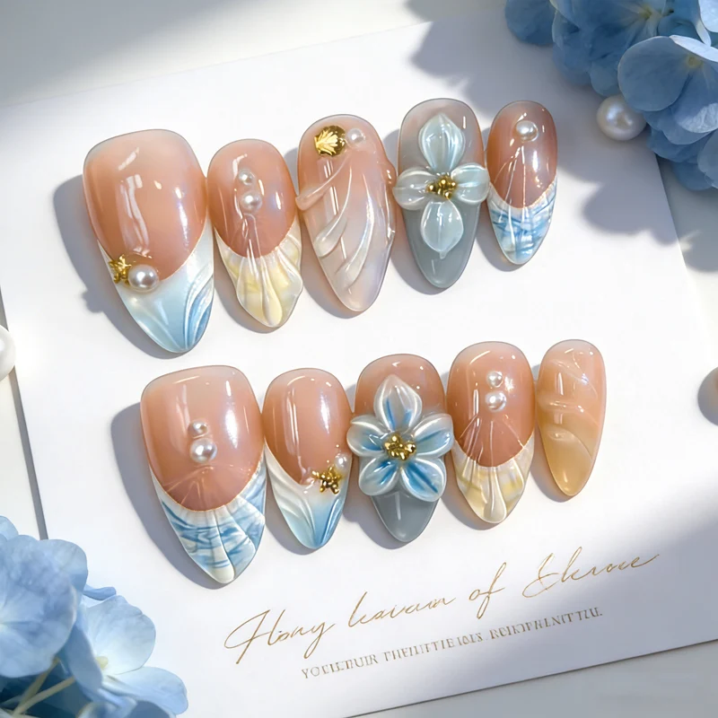 Florales Eleganz Nagelkunst Set