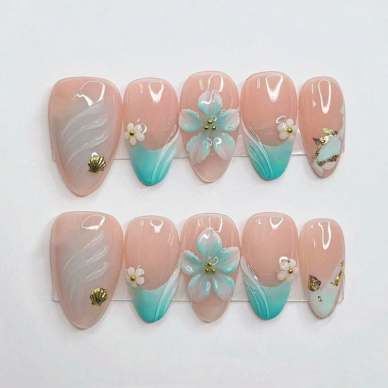 Florales Design Press-On Nägel
