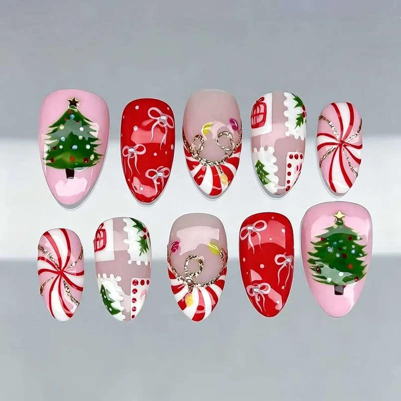 Festliches Weihnachts-Themen Press-On Nagelset