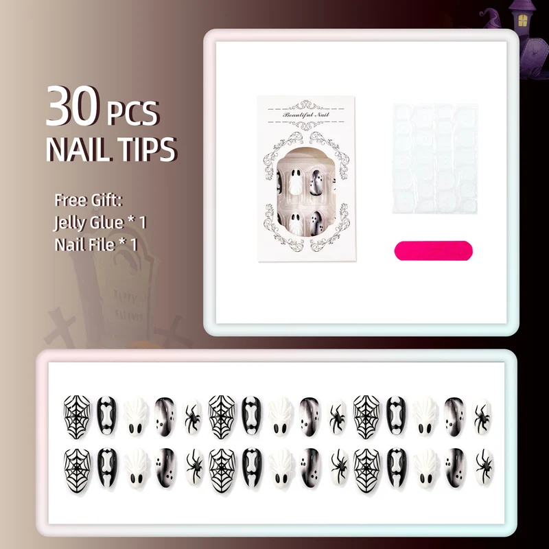 Halloween-Themen Press-On Nagelkunst Set 1790738549