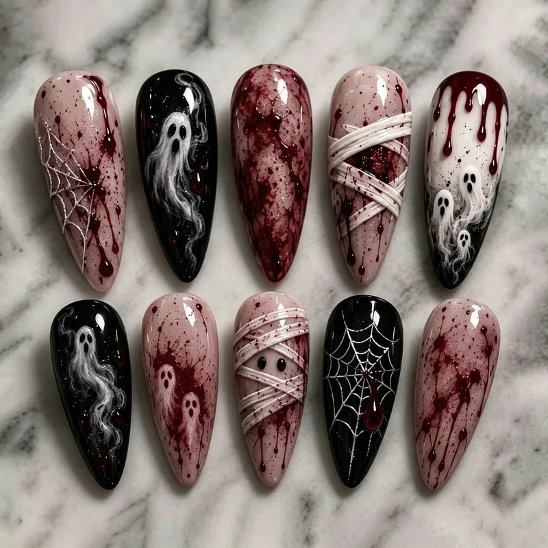 Halloween-Themen Press-On Nagelkunst Set 1790738400