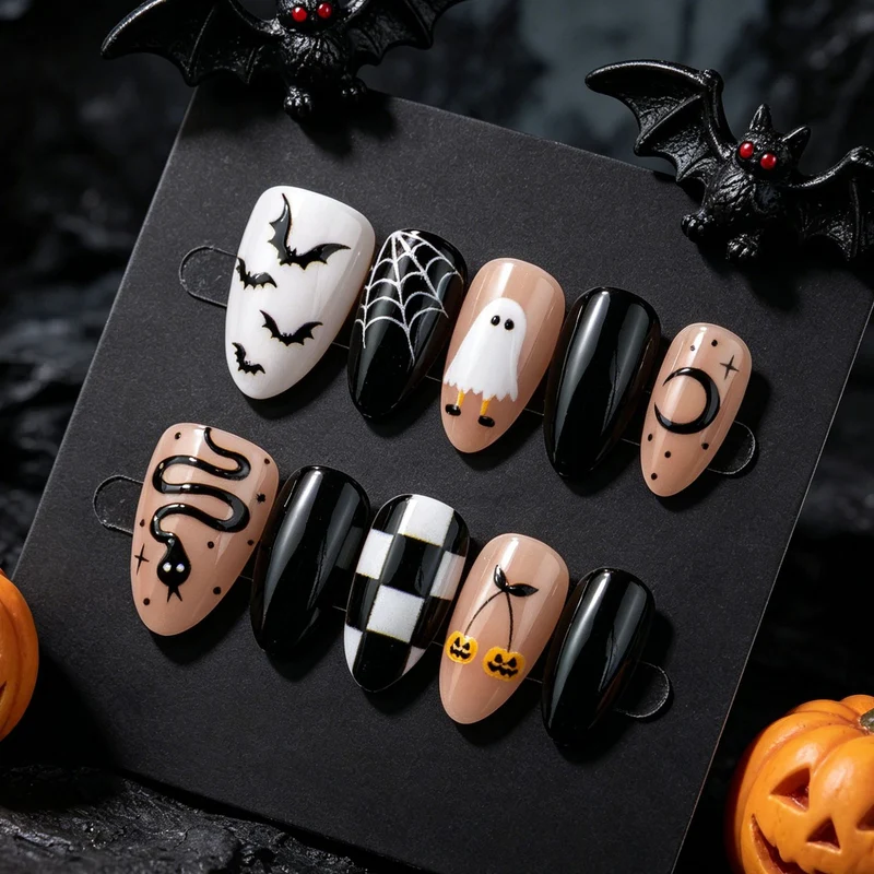 Halloween-Thema Press-On Nagelkunst Set 1790738307