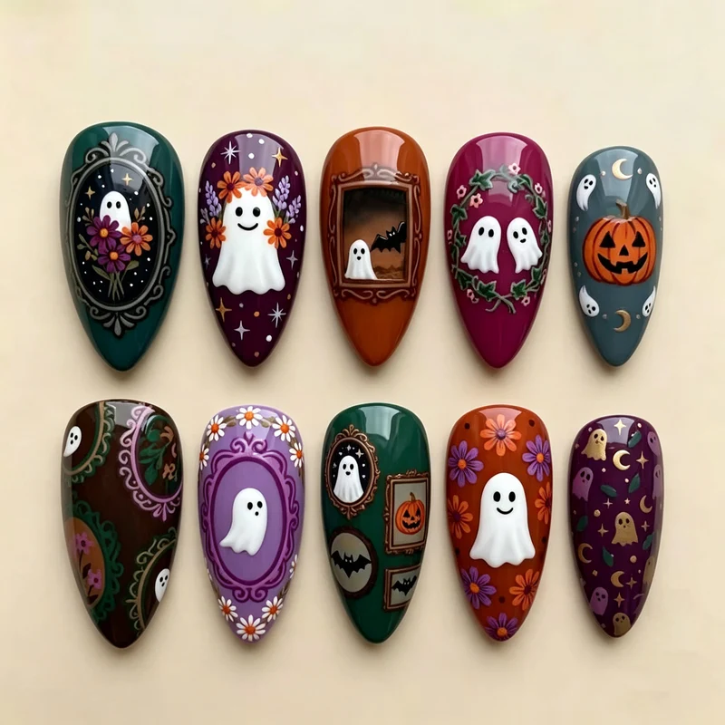 Halloween-Themen Press-On Nagelkunst