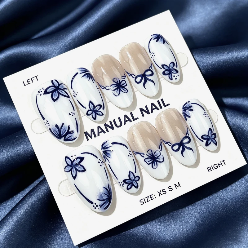 Manuelles, florales Drucknagel-Set