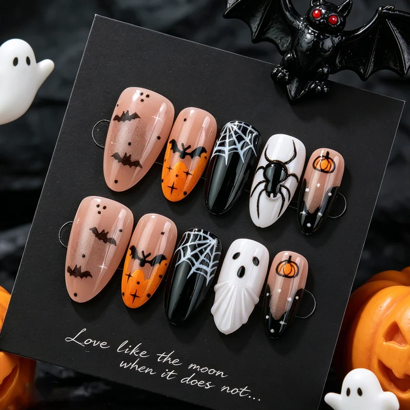 Spooky Halloween-Themen Press-On Nail Art Kollektion