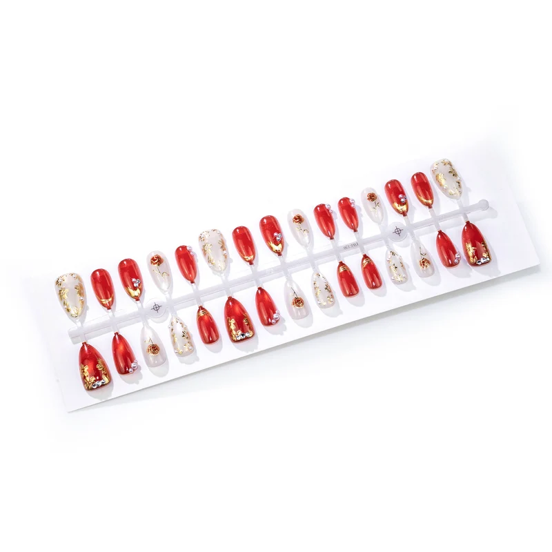 Elegantes Blumendesign Akzent-Klebe-Nagelset