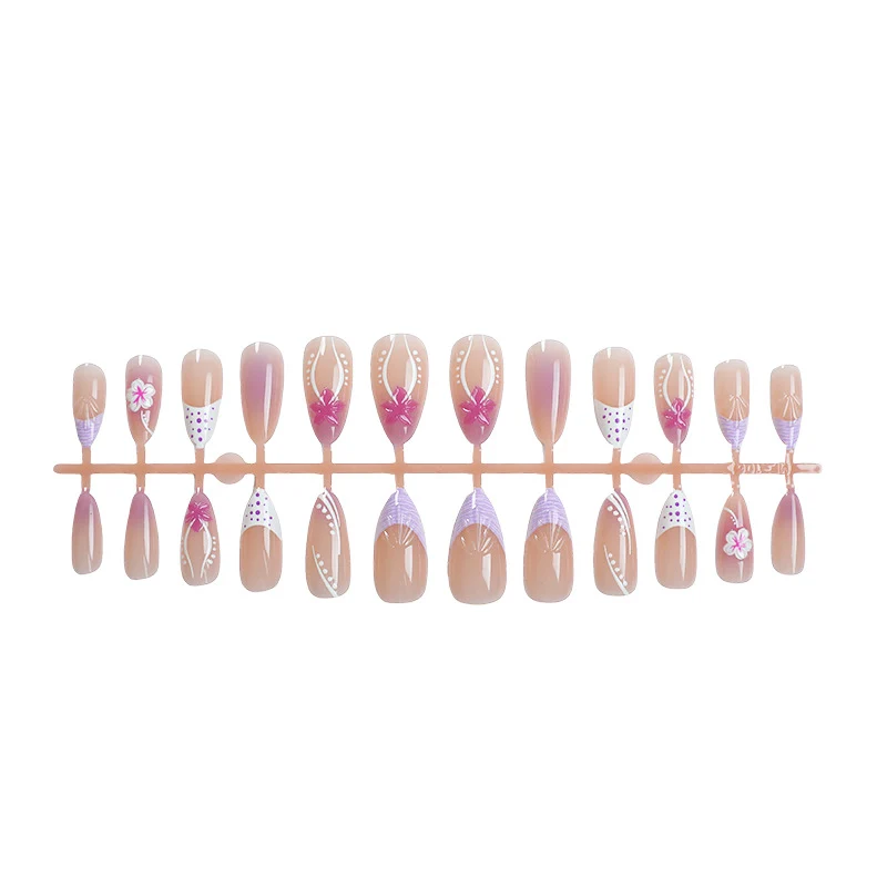 Blumen dekorative Press-On Nagel Set