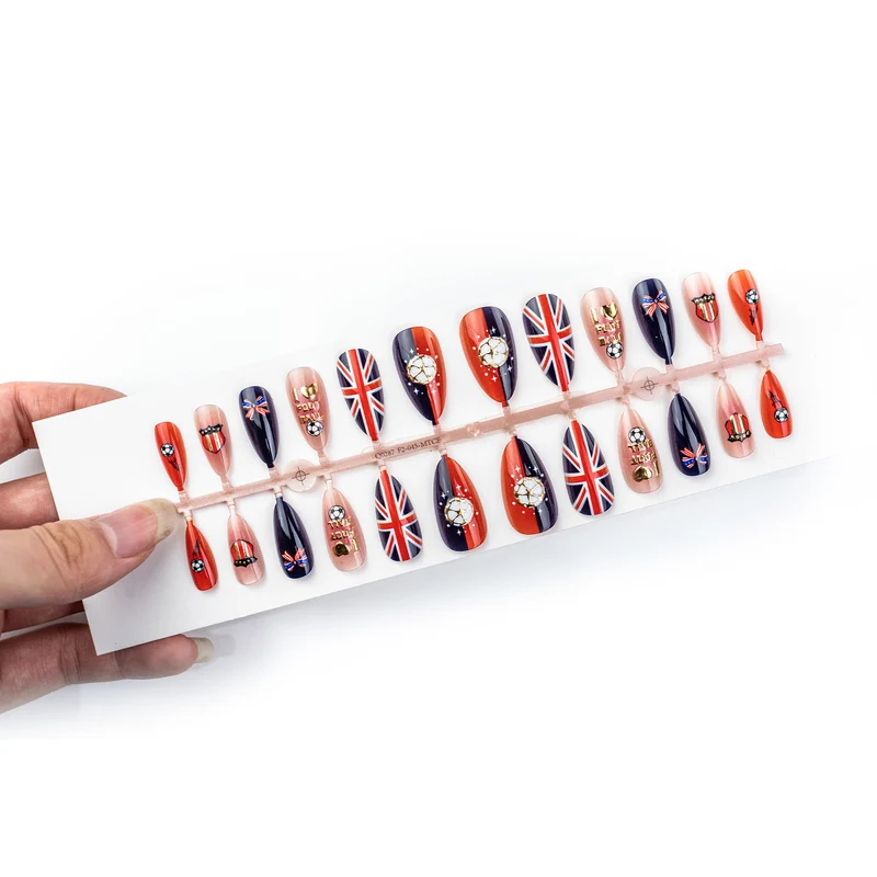 Fußball-Themen Press-On Nagelkunst Set