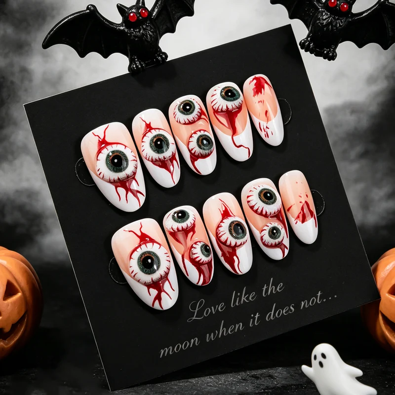 Halloween-Themen Horror-Effekt Press-On Nagelset