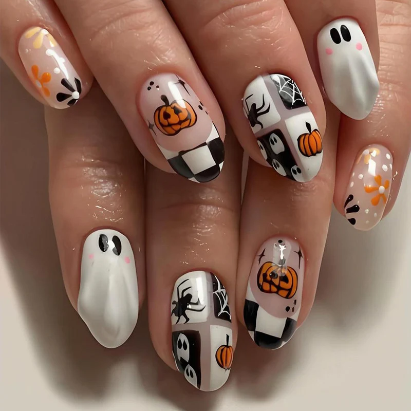 Halloween-Themen Dekorative Press-On Nagelset 1790738710