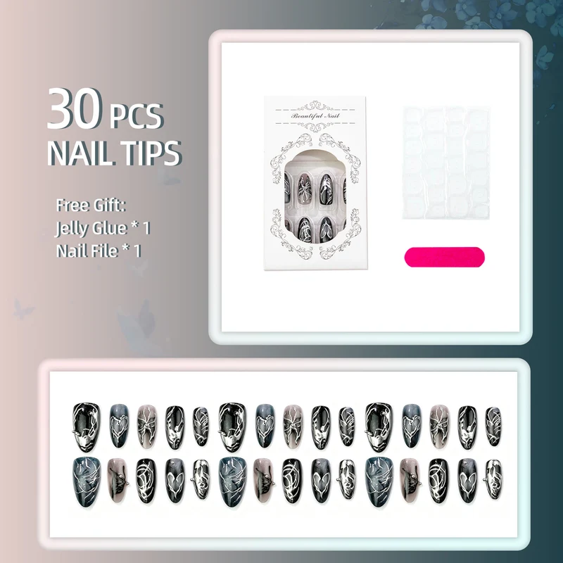 Manuelles Künstlerisches Press-On Nagelset