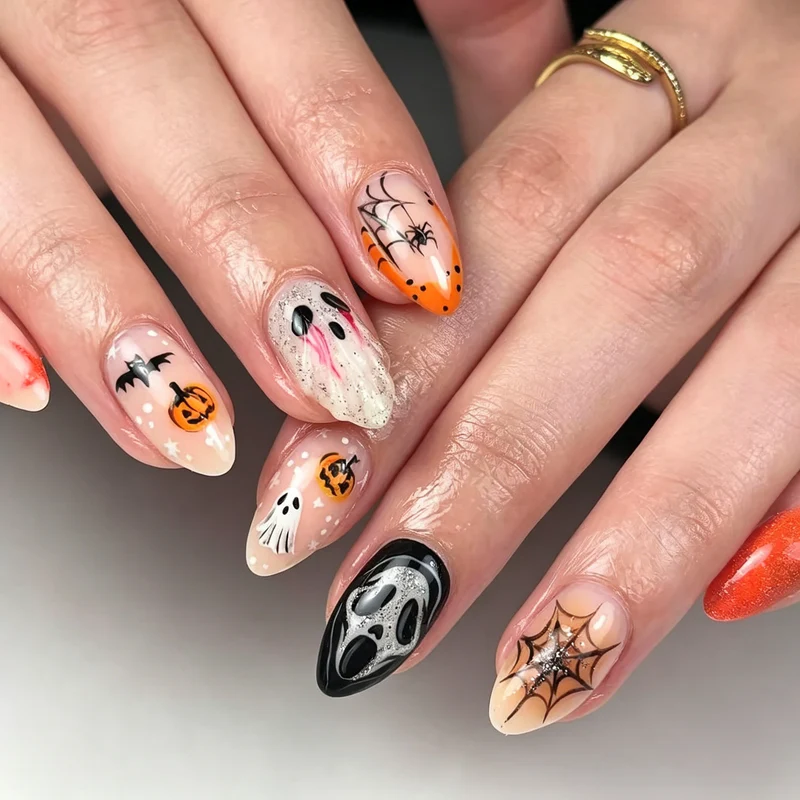 Halloween-inspiriertes Press-On Nagelkunst Set