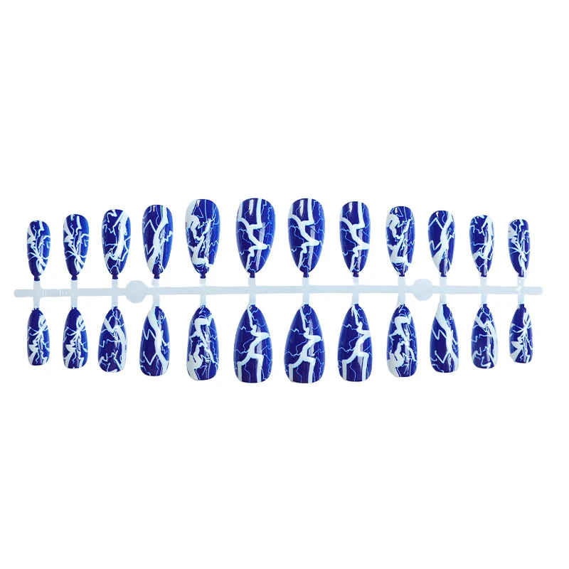 Blitzableichenmuster Press-On Nagelset