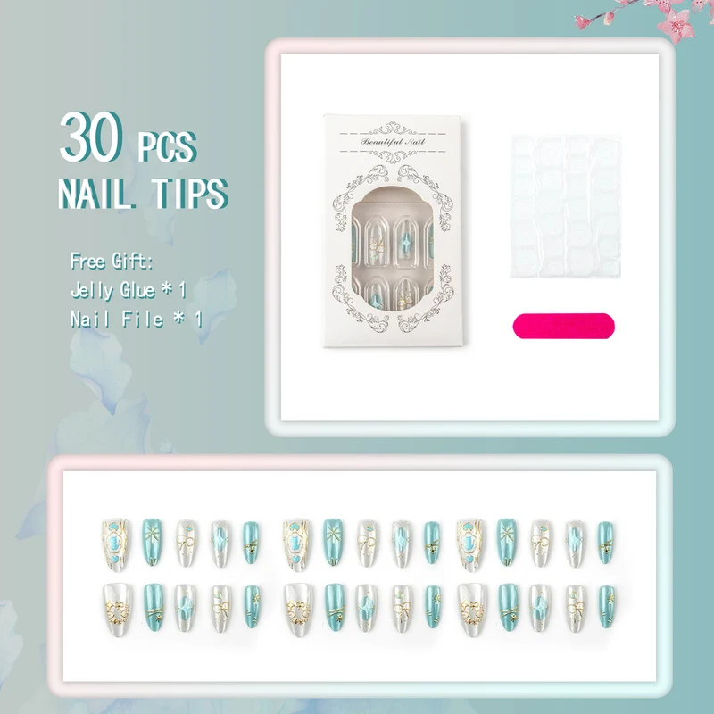 Elegantes Press-On-Nagelkunst-Set