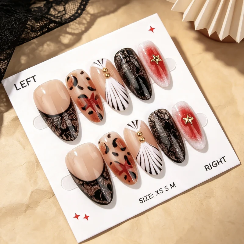 Elegantes Press-On-Nagelkunst-Set