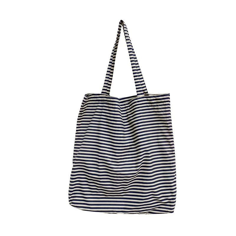 Gestreifter Canvas Strandtasche