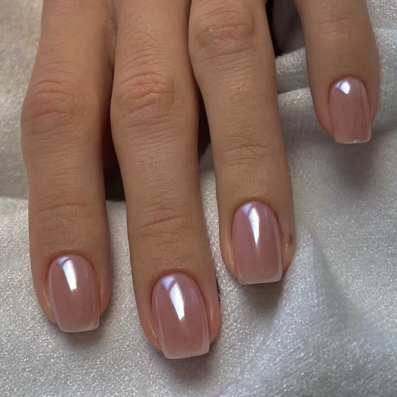Glänzendes mandelförmiges Press-On-Nagelset