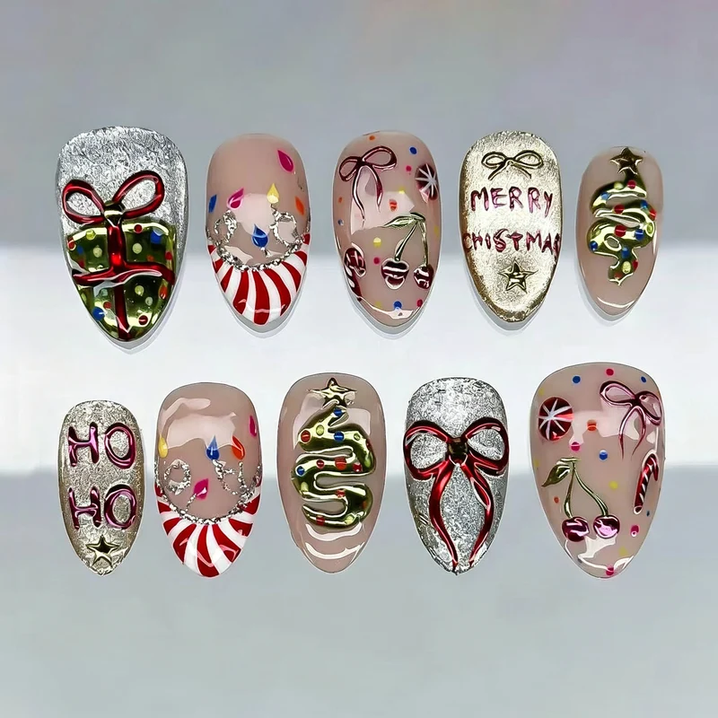 Festliches, urlaubsthematisches Press-On-Nagelkunst-Set 1790738548