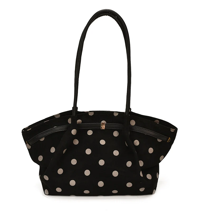 Punktierte Wildleder Schultertasche